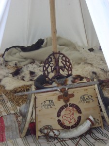 Lager Clann Morgainn: Blick in ein Zelt