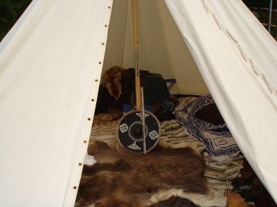 Lager Clann Morgainn: Blick in ein Zelt
