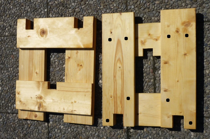 Bänke für das Lager - Füße
